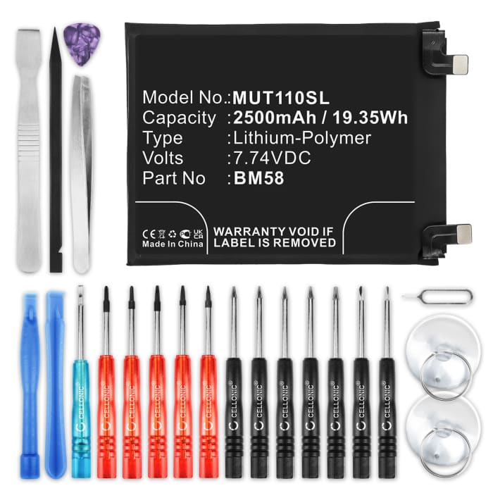 BM58 Battery for Xiaomi 11T Pro 5G Smartphone / Phone Battery Replacement - 2500mAh + Tool-kit 23pcs