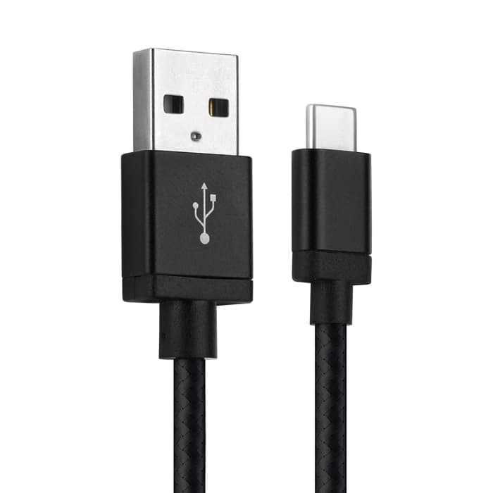 Cavo USB 2.0 con connettore USB C Type C per telefono Samsung Galaxy  S23, S22,S21, S20, S20 FE, S10, S9, Plus, Ultra / Note 20, 10 / A71, A52, A51, A21s, A12 filo di 1m cavetto dati & ricarica 3A in Nylon nero per cellulare