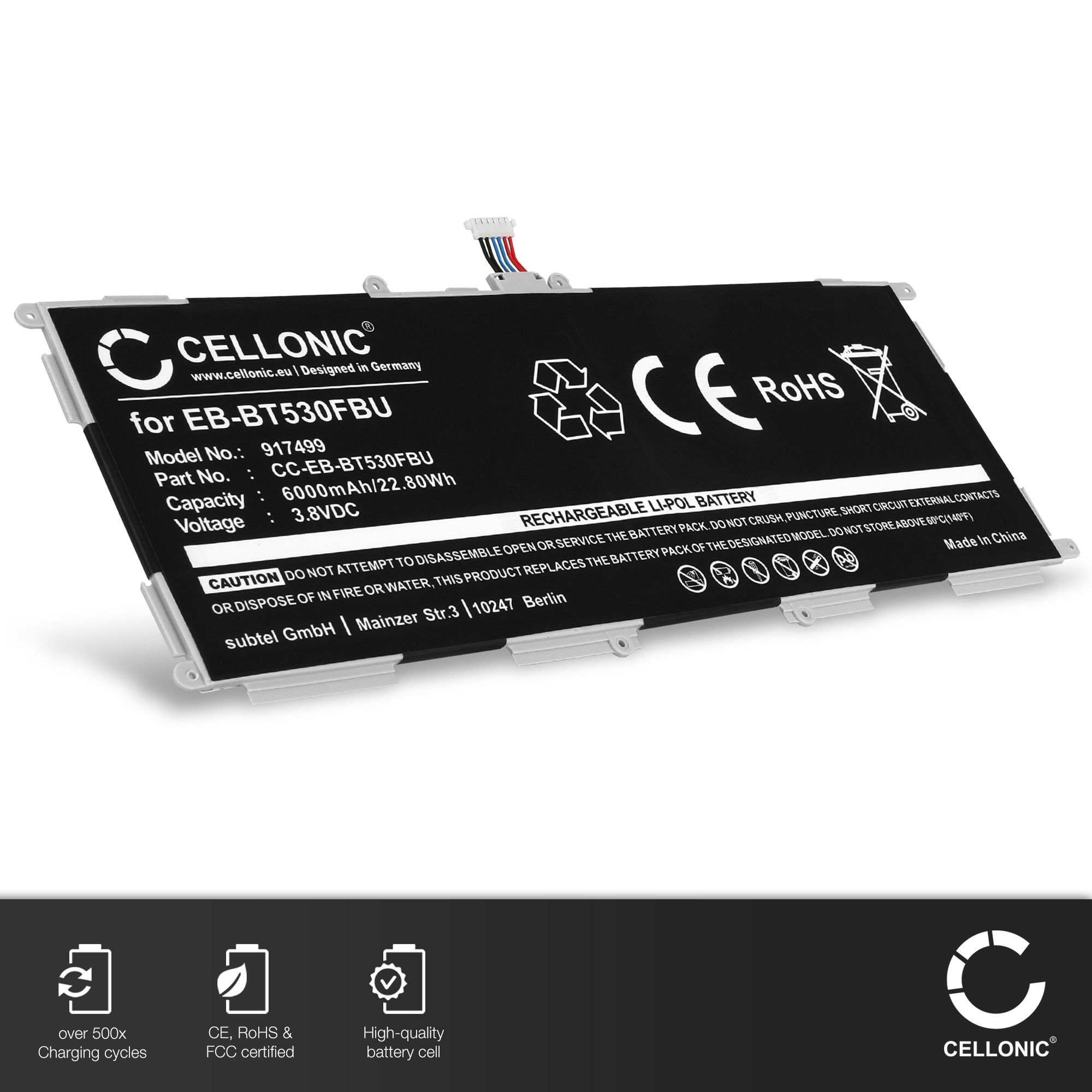 Samsung SMT530 Galaxy Tab 4 Batería EBBT530FBU.