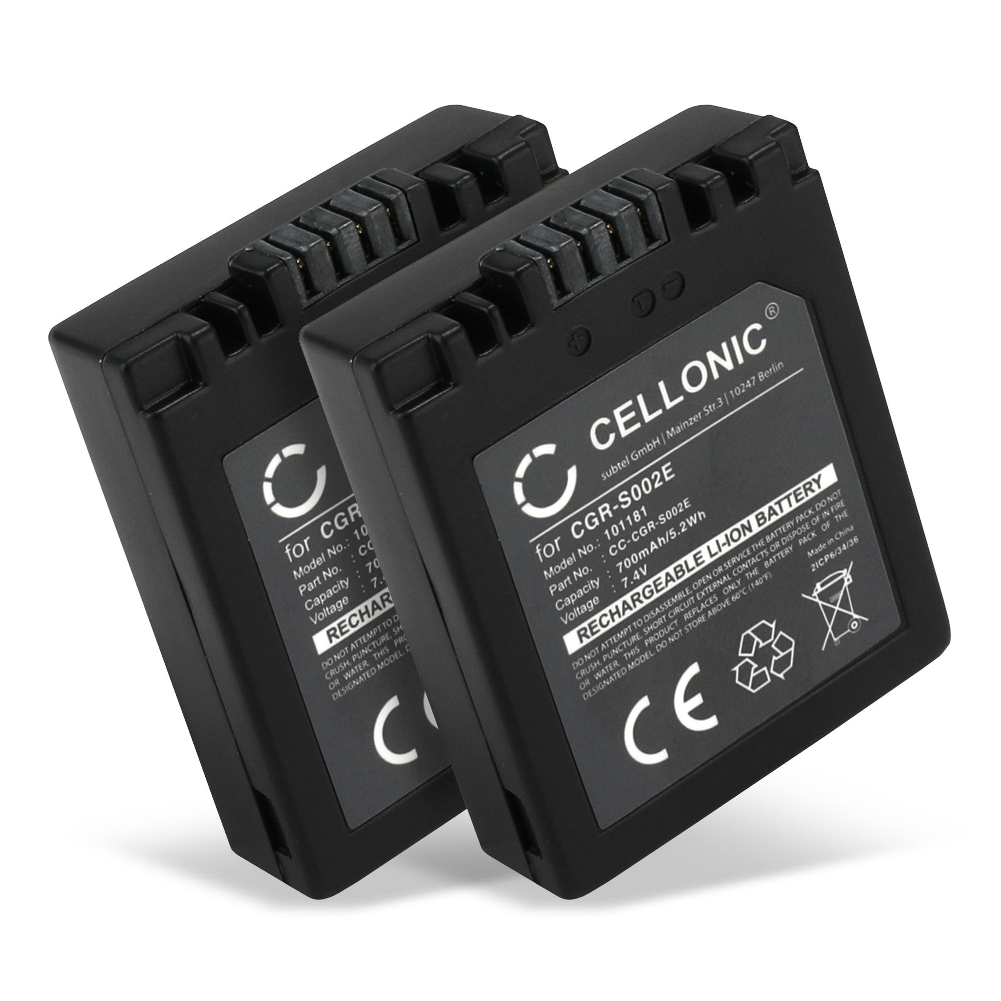 PowerSmart DPS043.533 Kamera-Akku für PANASONC CGA-S002, CGA-S002A
