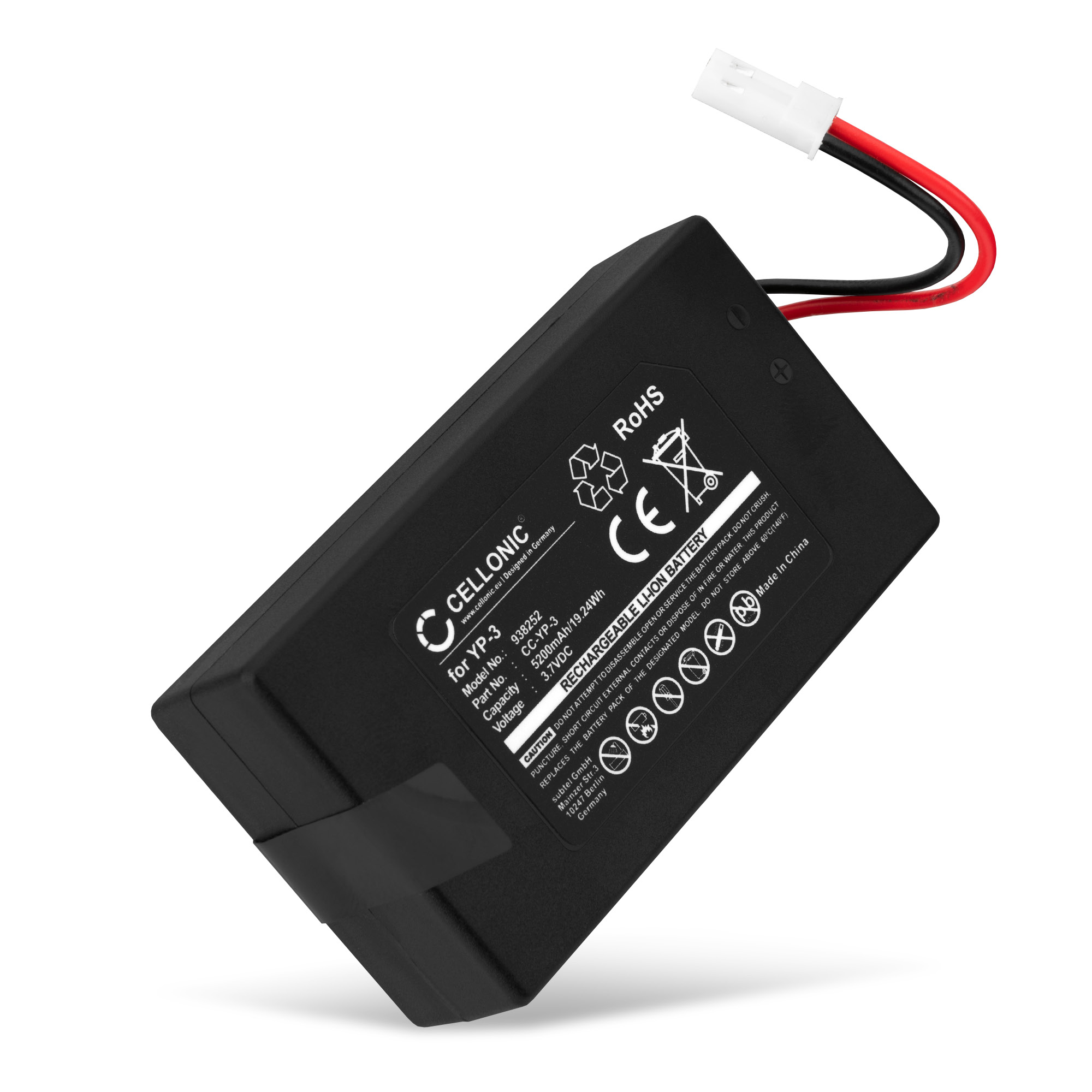 Ersatzakku & Controller Für Lippup Edelstahl-Katzenbrunnen, 5200mAh, Schwarz - Kabelloser Betrieb Bis 50 Tage