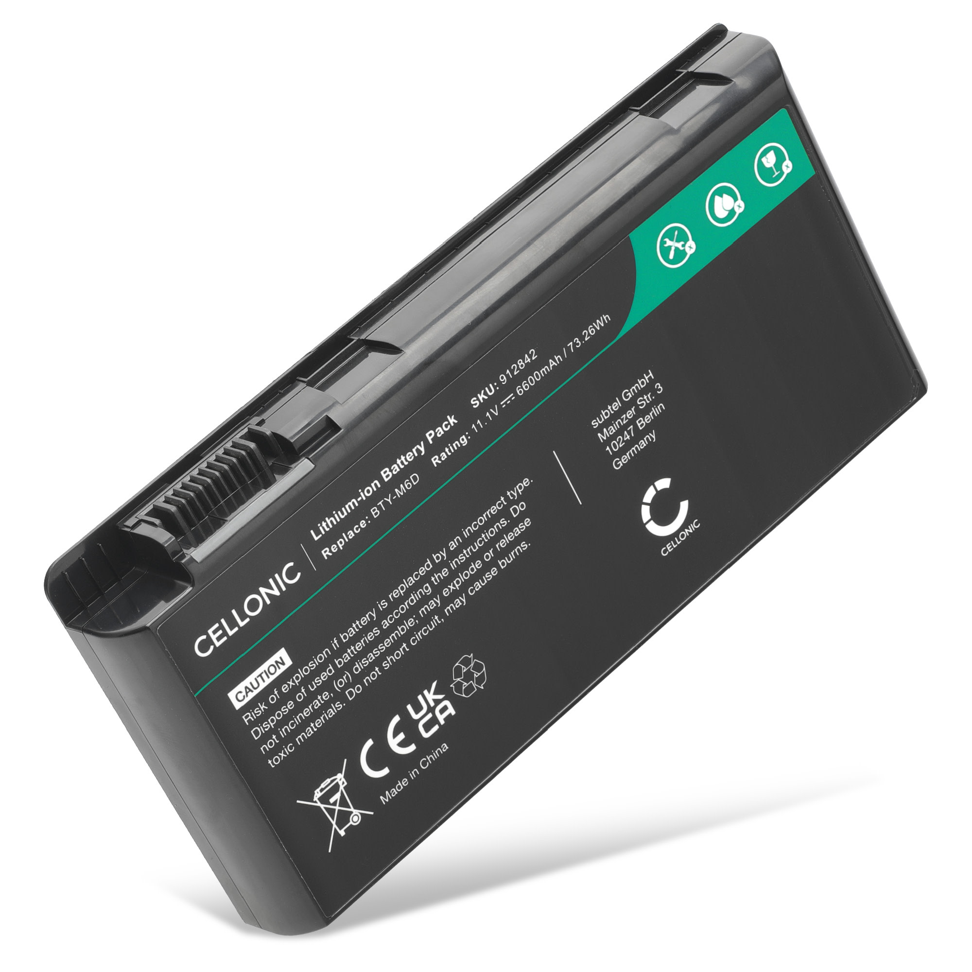 CRLYLC 6600mAh Akku Für Medion Erazer & MSI Laptops - BTY-M6D Ersatz