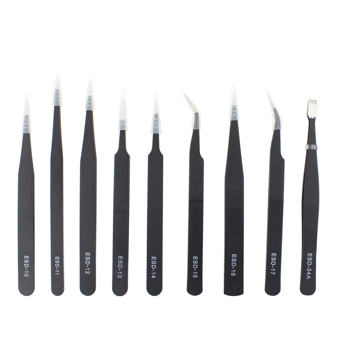 9Piece ESD Anti Static Precision Tweezer Set