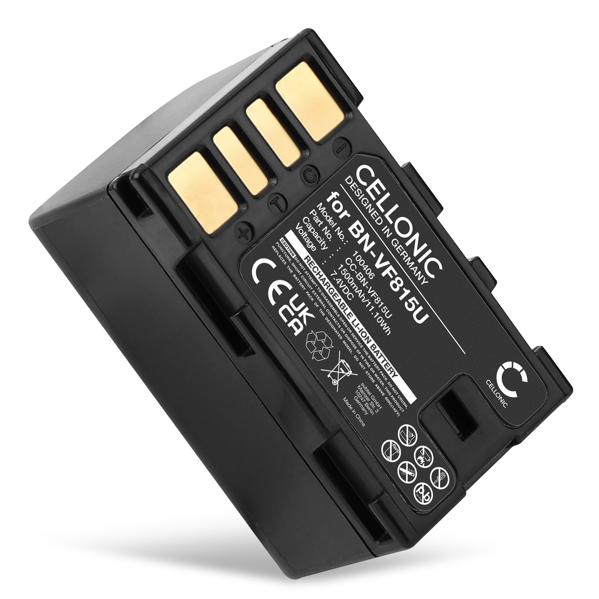 EXTENSILO 2 x vervangende batterijen voor JVC BN-VG107, BN