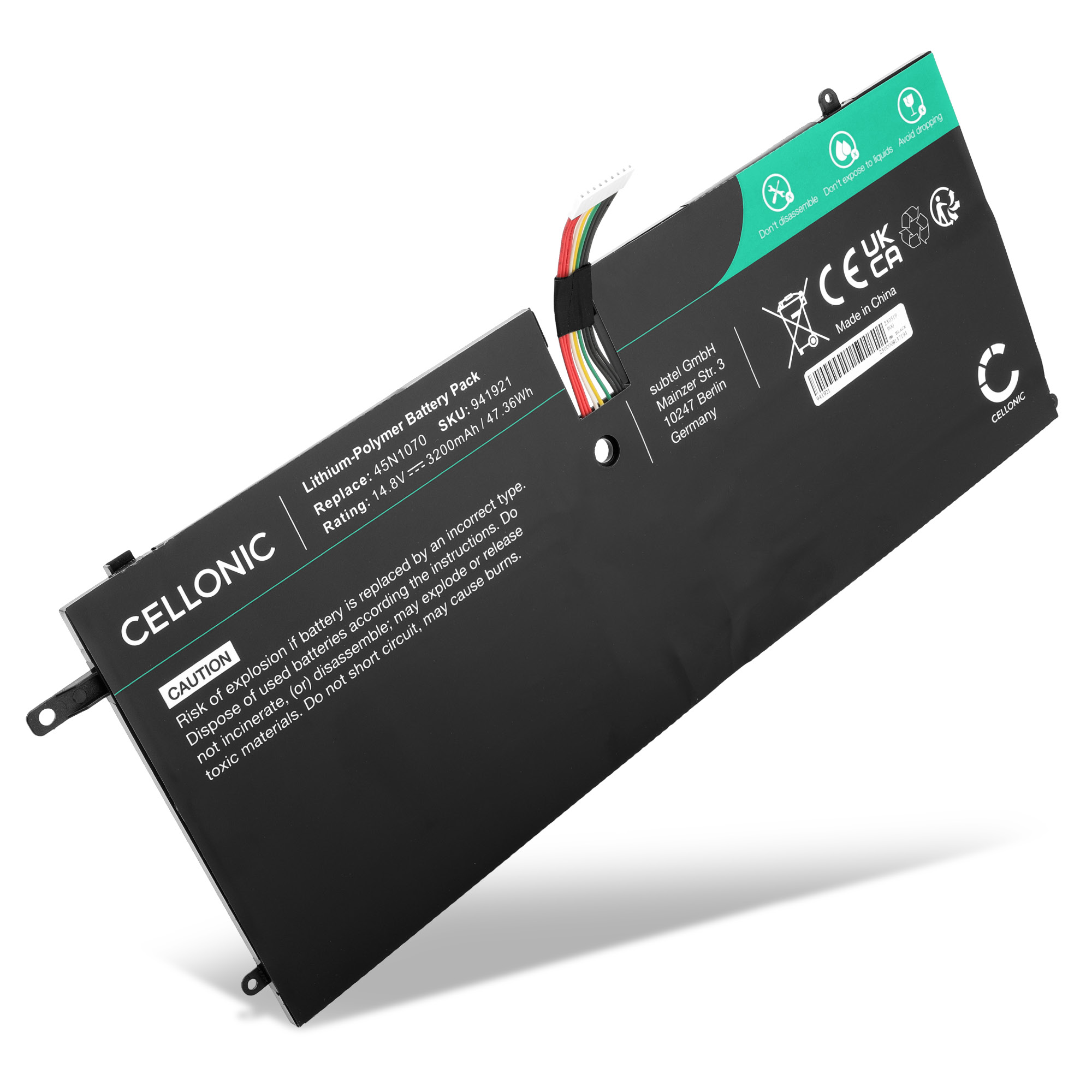 Batteria Per Lenovo ThinkPad X1 Carbon - Compatibile Con Modelli 45N1070/45N1071, 47Wh, Garanzia 12 Mesi