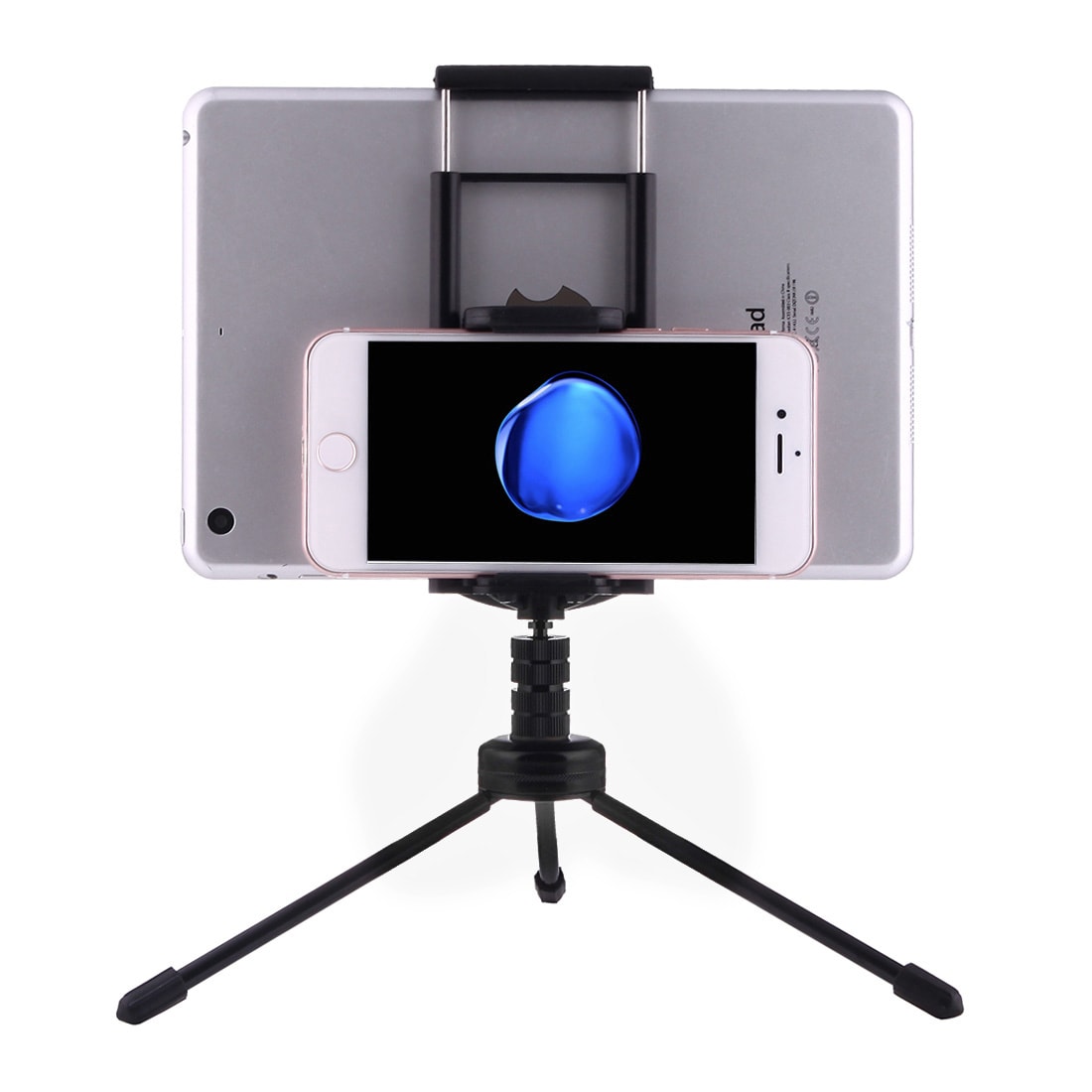 Mini Tablet Desk Stand Plinth and Phone Tripod Holder for Desktop and