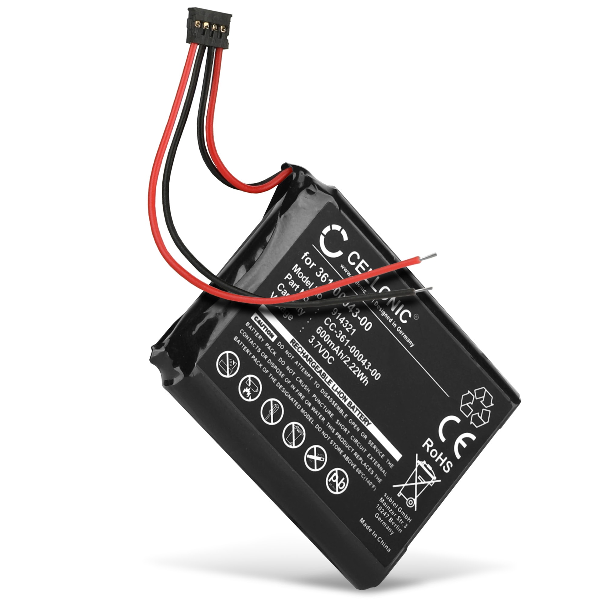 Batteria agli ioni di litio da 3,7 V 0,6 Ah per Garmin Edge 820