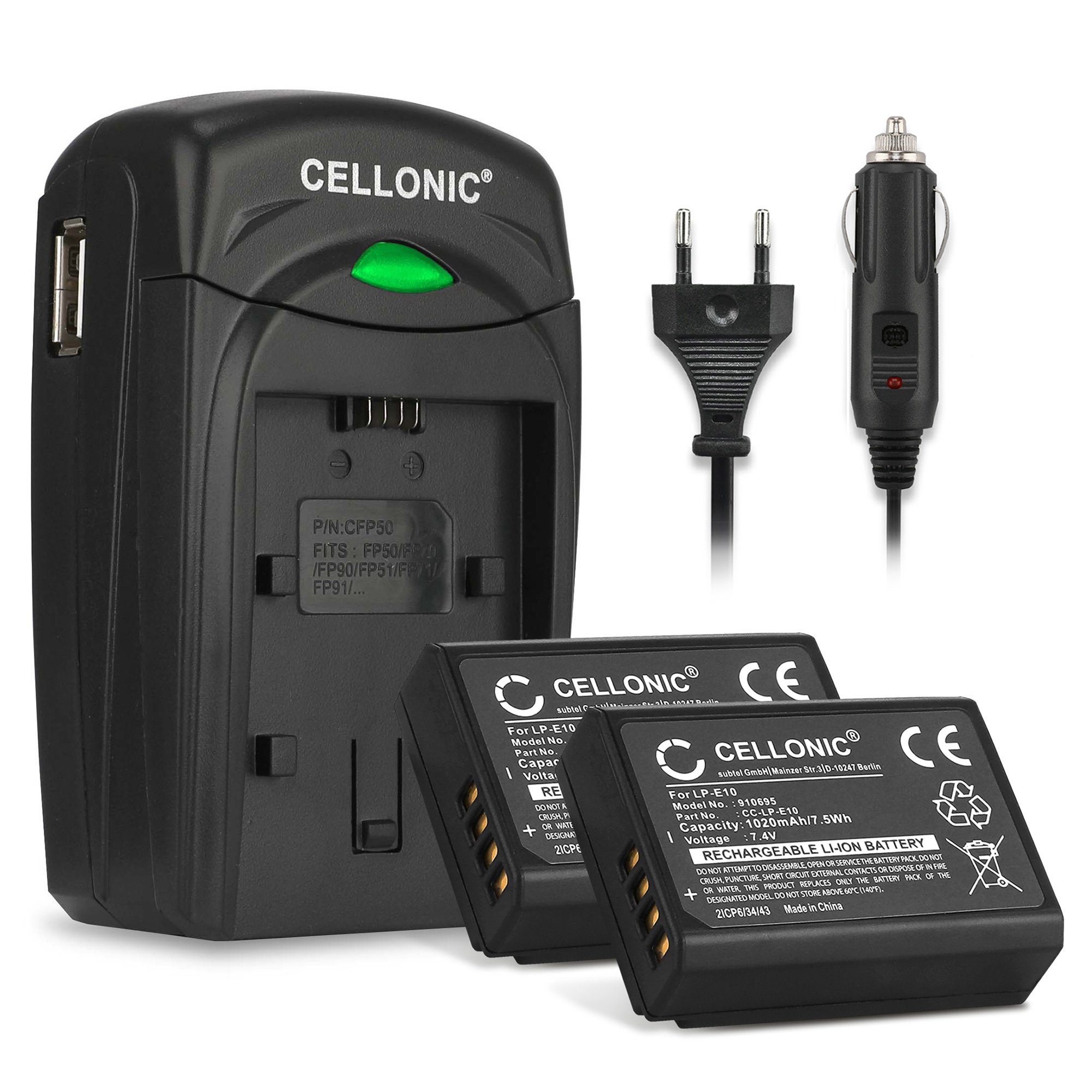 2x Batterie pour Canon EOS 1100D 1200D 1300D, EOS 1D X Mark II, EOS