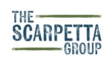 The Scarpetta Group logo, distressed navy lettering with green rules