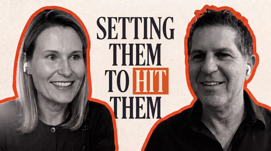 Episode 13 thumbnail: host and guest Josh Holtzman either side of the words 'Setting them to hit them'