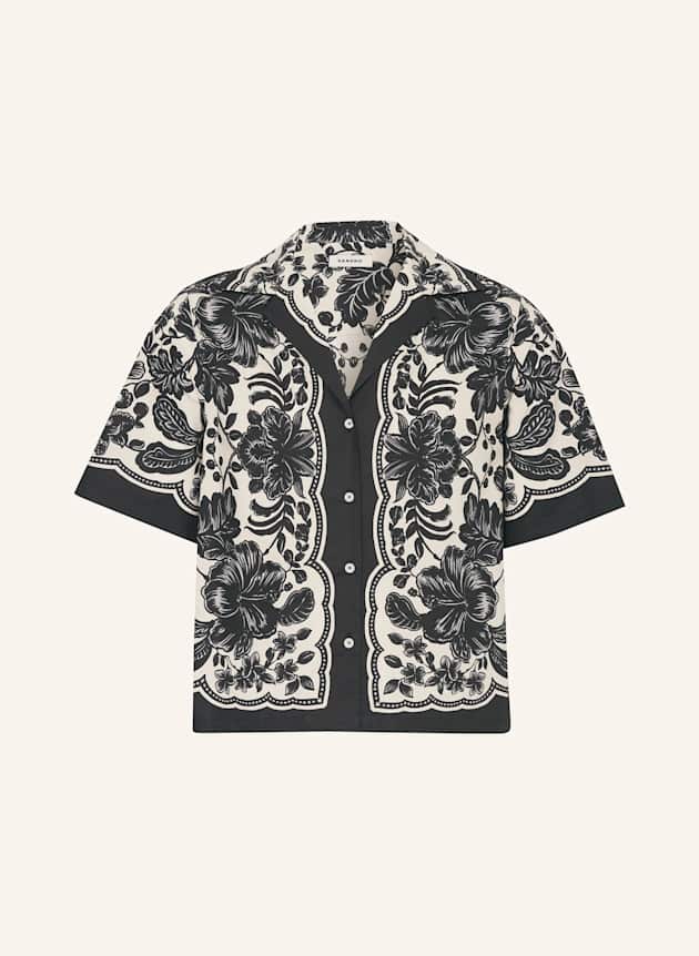 Bluse mit Blumemuster in den Farben Ecru und Schwarz von SANDRO 