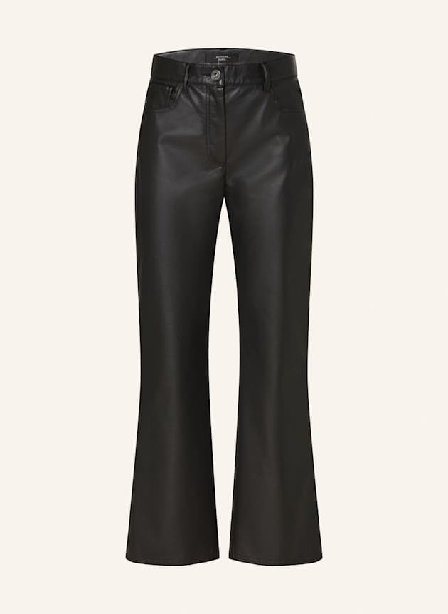 Flared Leg Lederhose in Schwarz von Max Mara