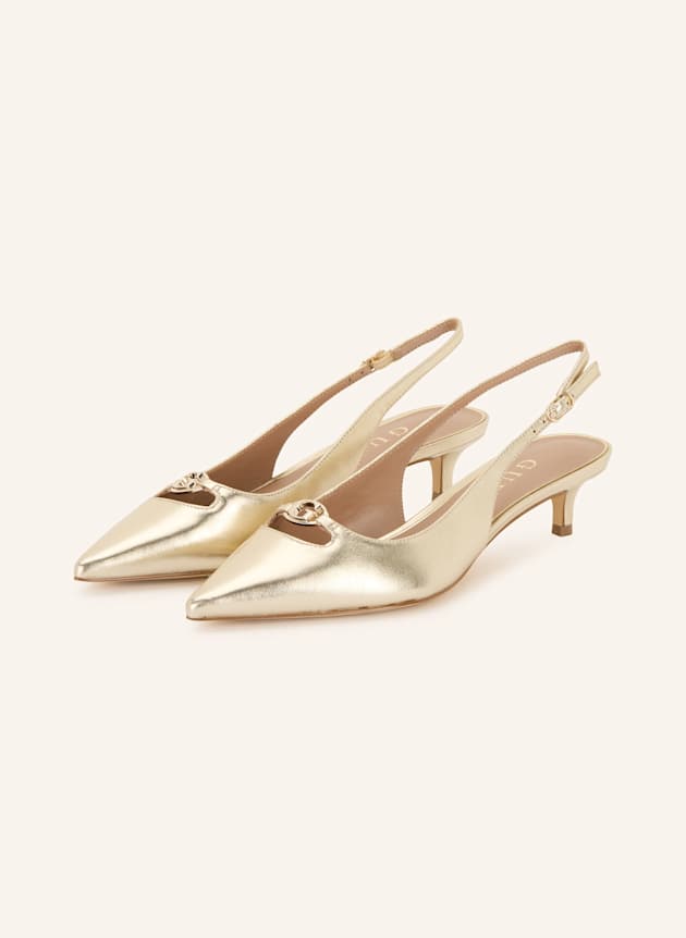 Goldene Sling Pumps für Damen 