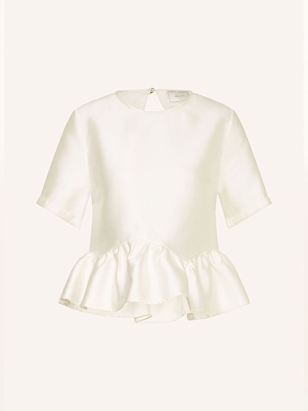 Weiße Seidenbluse für Damen 