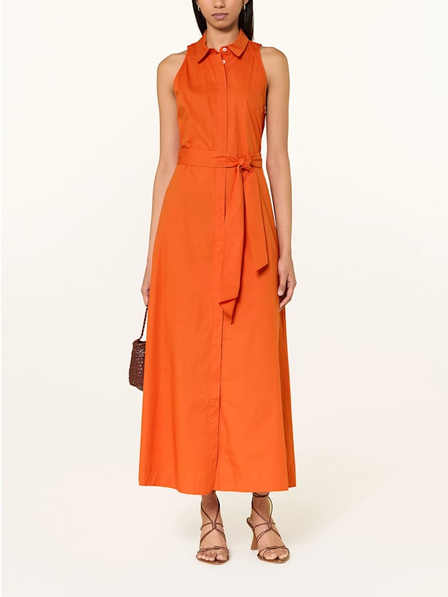 Hemdblusenkleid in Kürbisorange