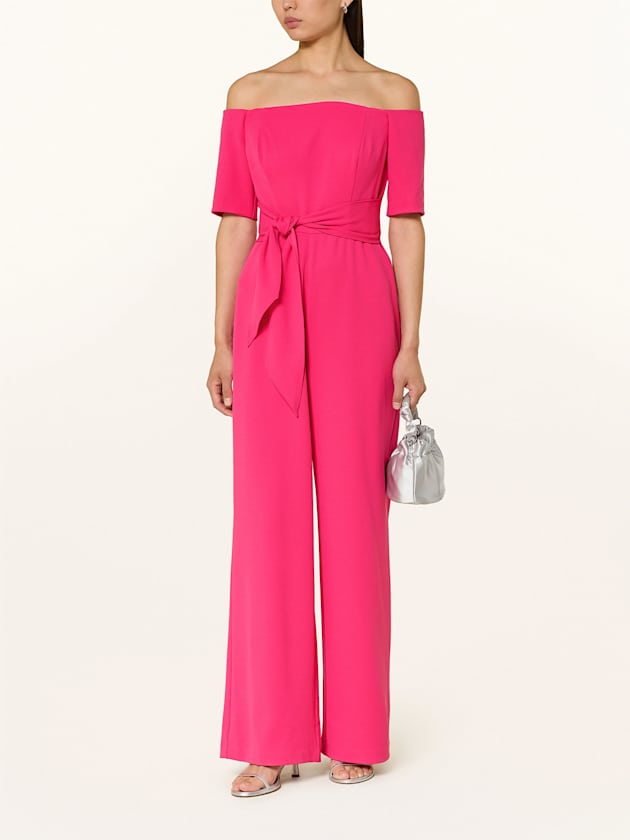 Off-Shoulder-Jumpsuit in Fuchsia