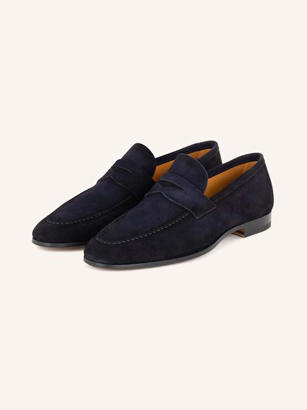 Penny-Loafer aus blauem Veloursleder