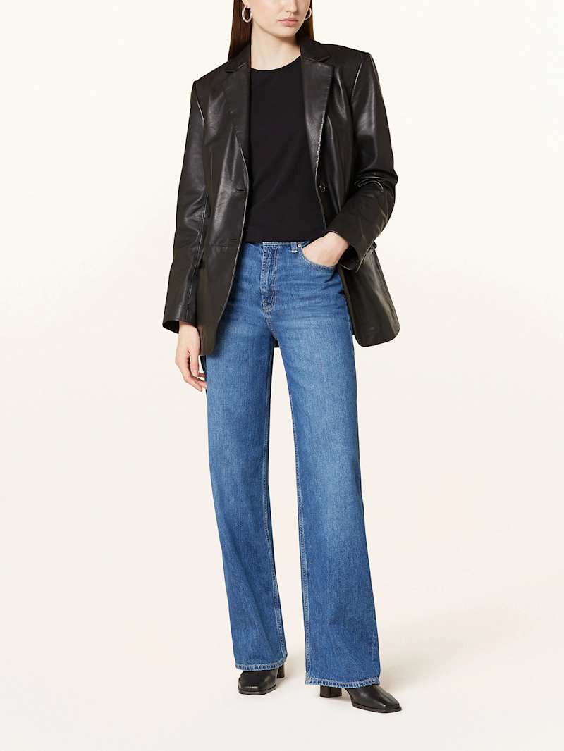 Schwarzer Lederblazer von Marc O'Polo