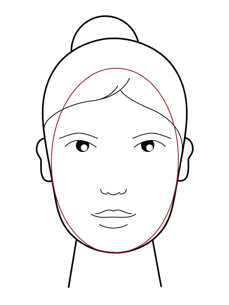 Grafik von einer Frau mit ovaler Gesichtsform