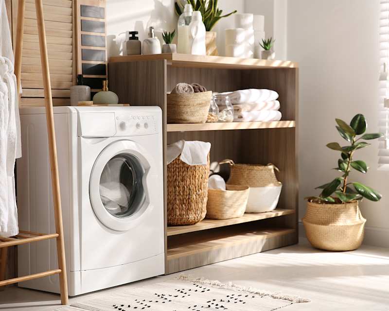 Waschküche im Skandi-Stil eingerichtet