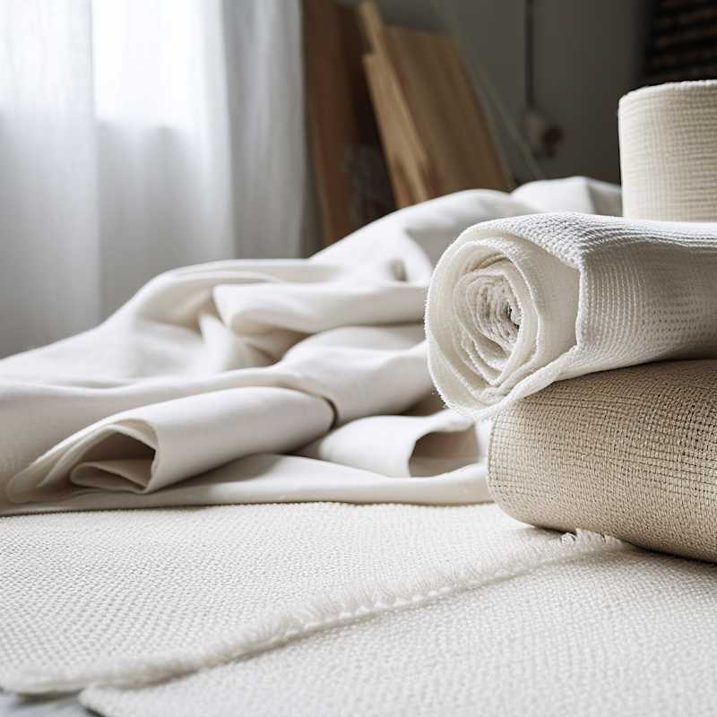 Verschiedene Heimtextilien in Beige