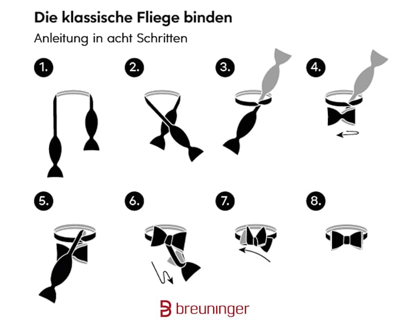 Die klassische Fliege binden: Anleitung in acht Schritten