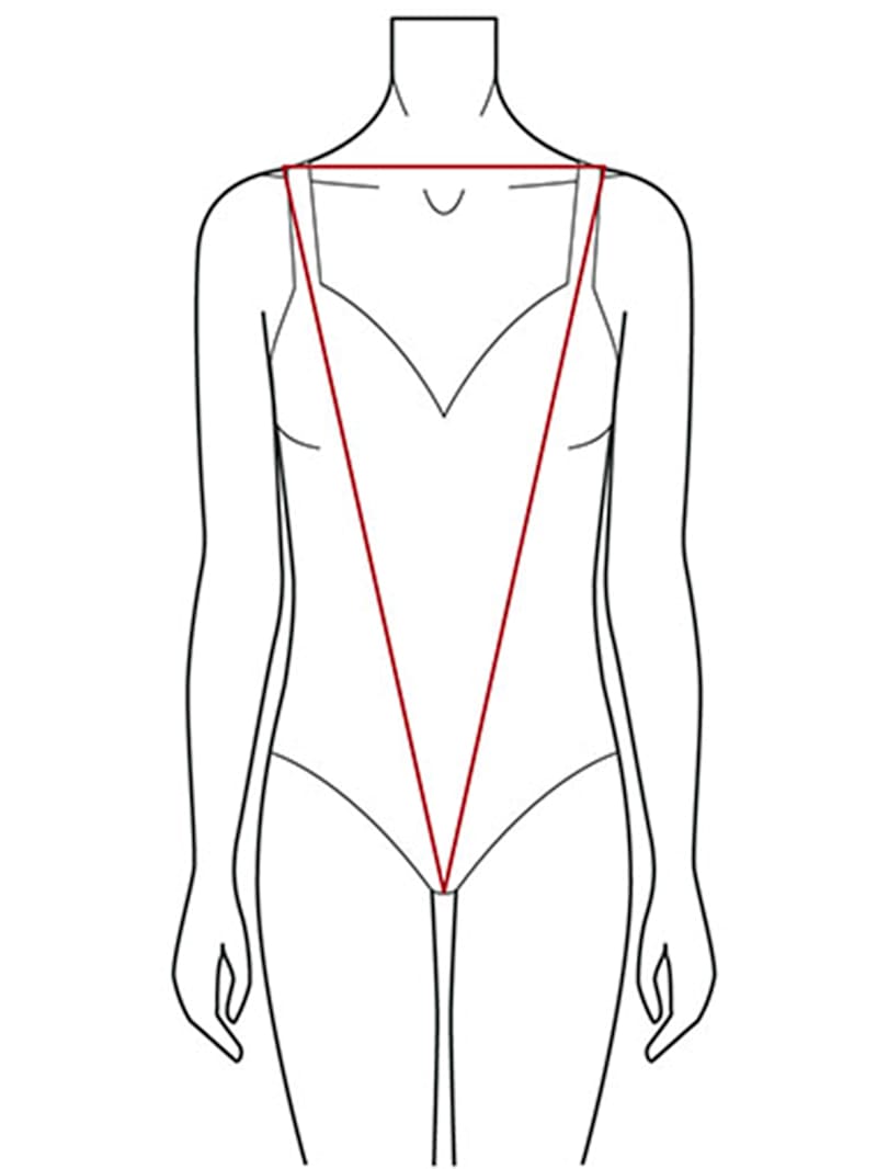 Illustration der V-Figur mit breiter Schulterpartie und schmalerer Hüfte