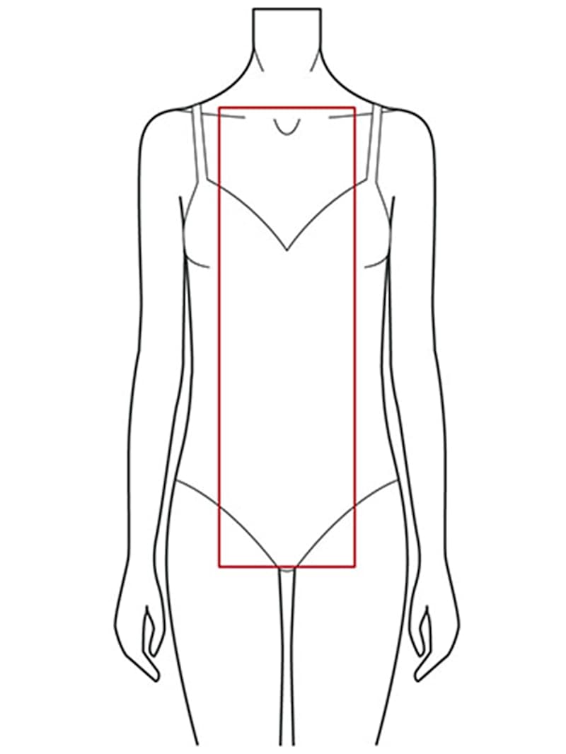 Illustration der H-Figur mit ähnlich breiten Schultern und Hüften sowie wenig ausgeprägter Taille
