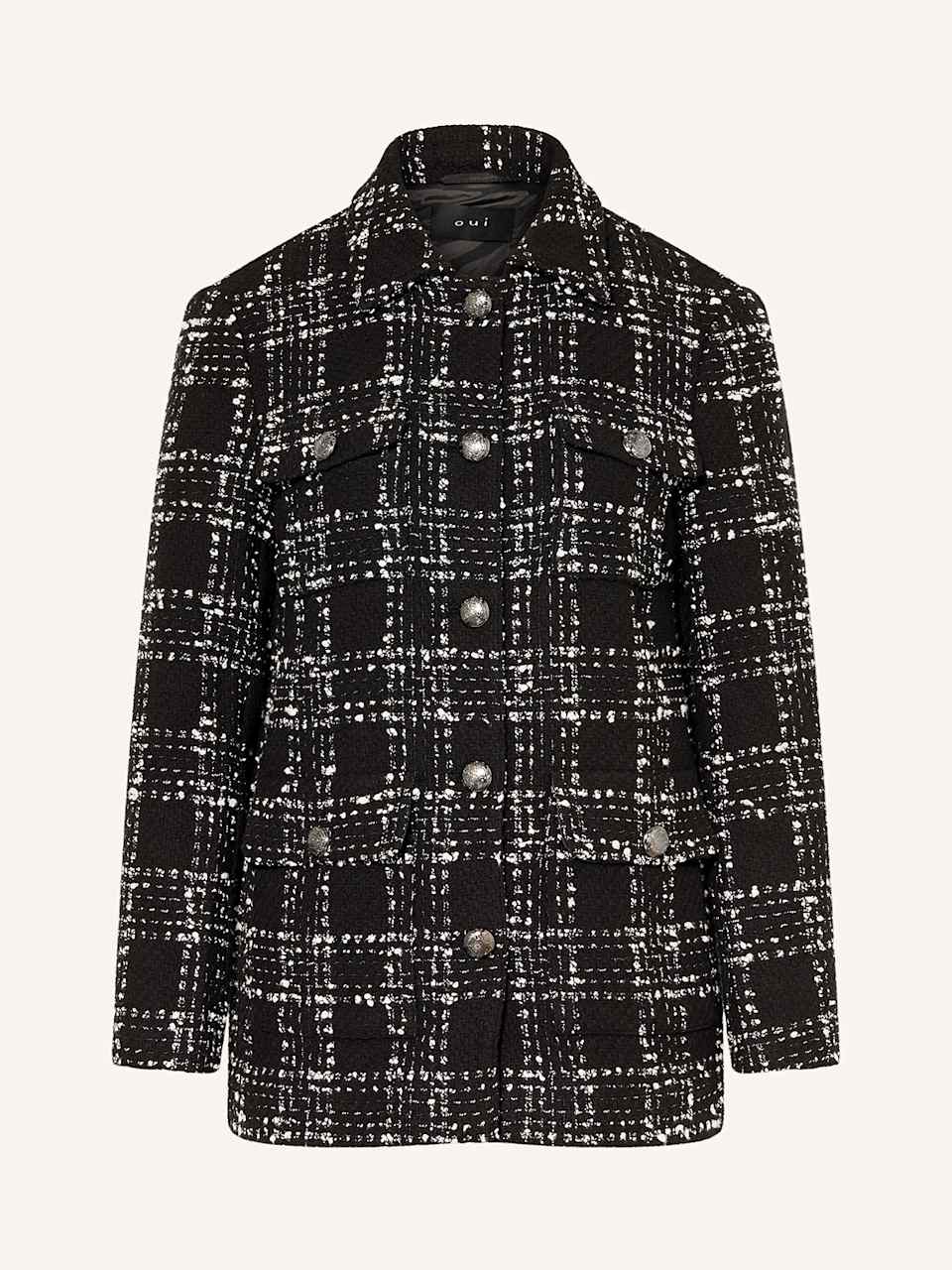 Karierter Blazer aus Bouclé-Stoff