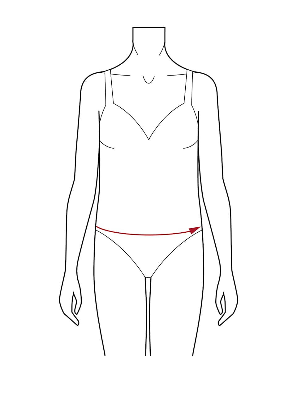 Figur mit schmalen Hüften