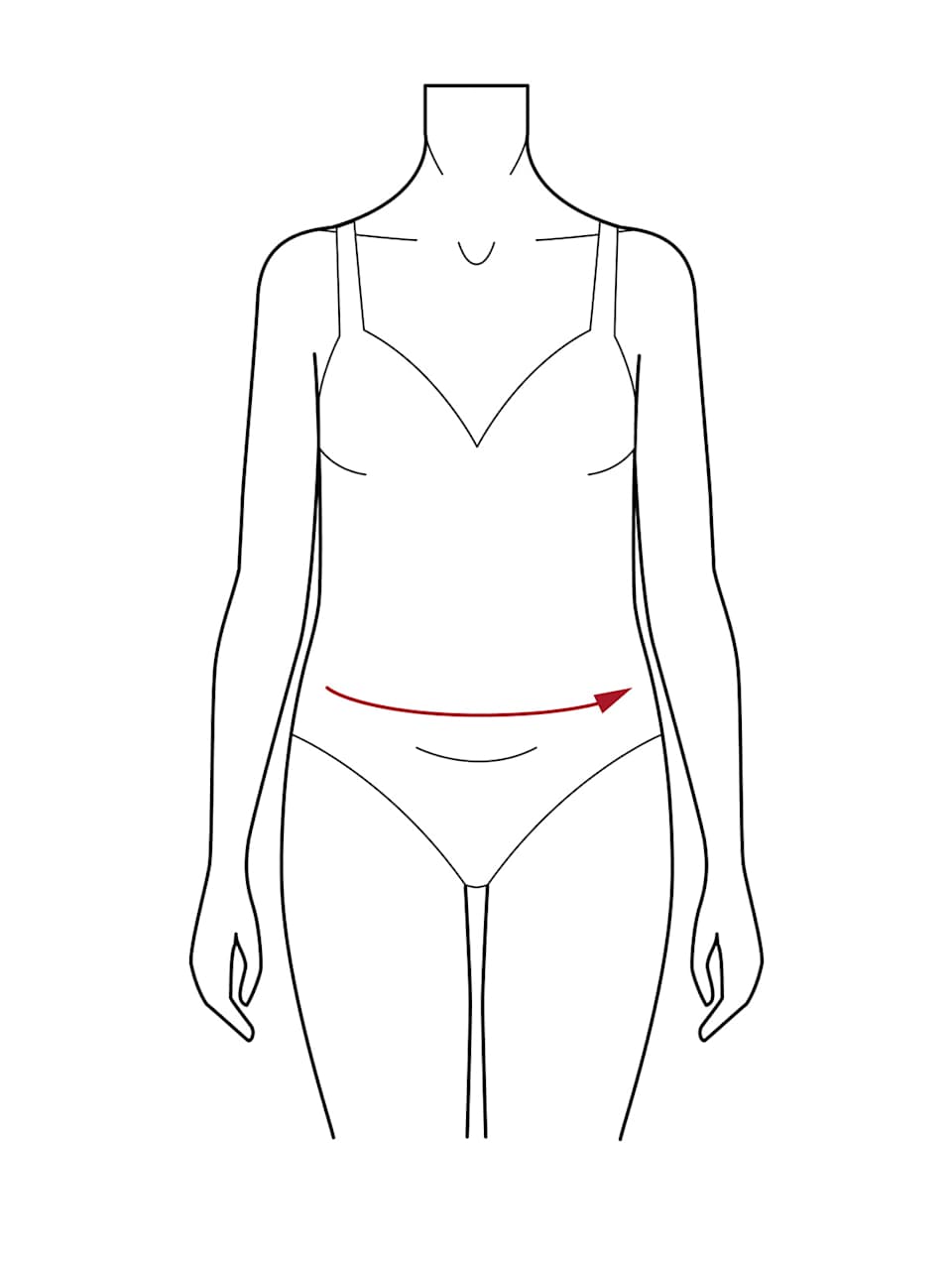 Grafik Bademode bei einem kleinen Bauch