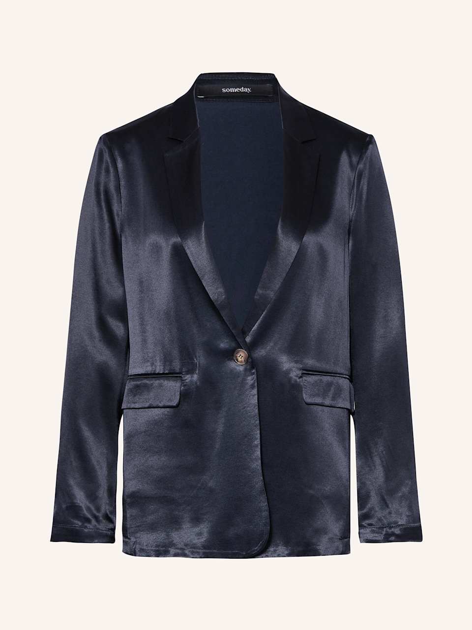 Schwarzer Satin-Blazer