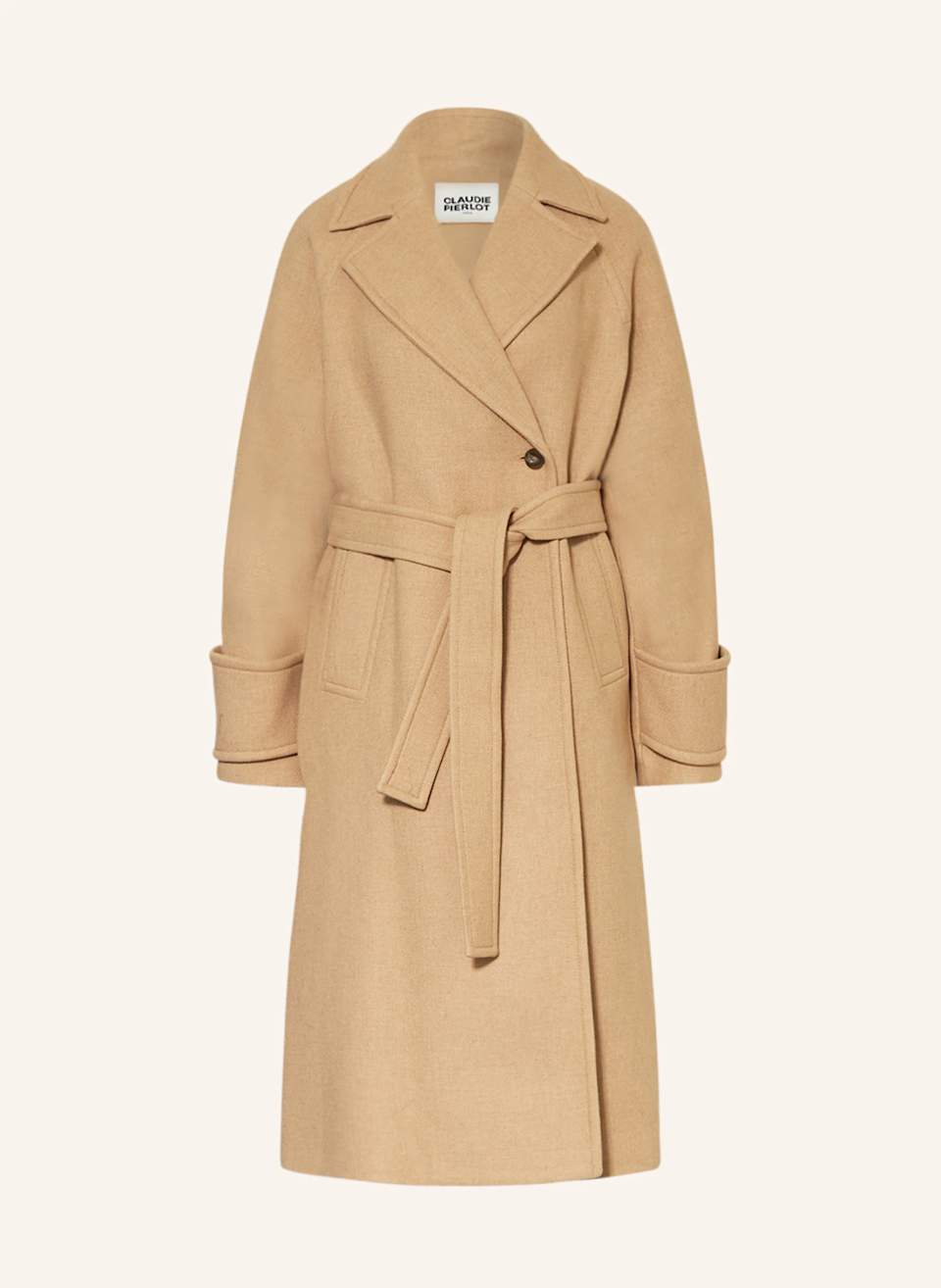 Beiger Wollmantel für Damen