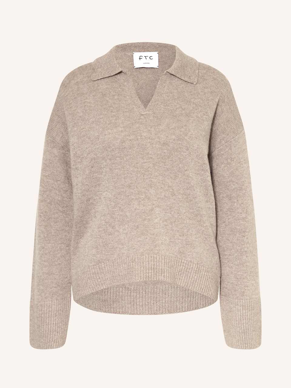 Weißer Strickpullover für Damen mit V-Ausschnitt