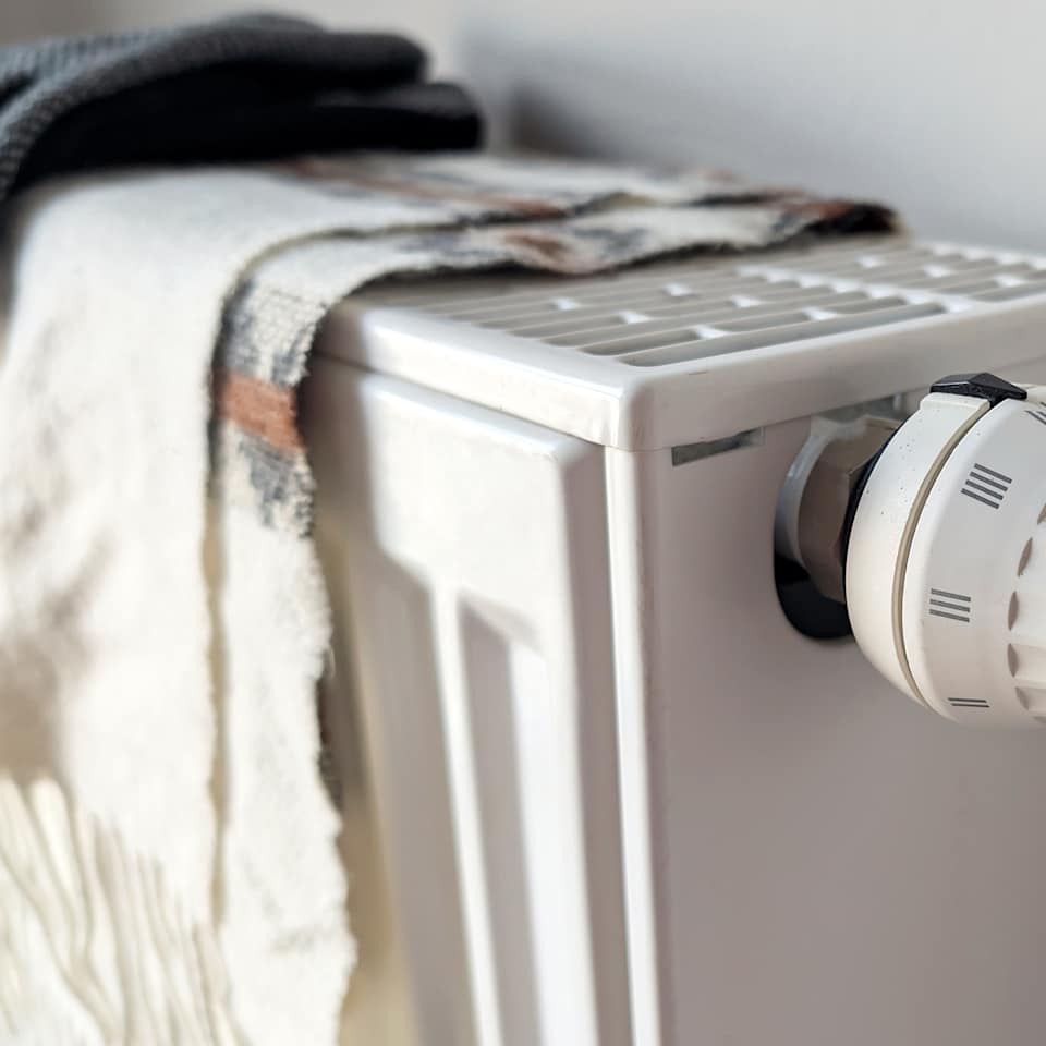 Wäsche auf Heizkörper