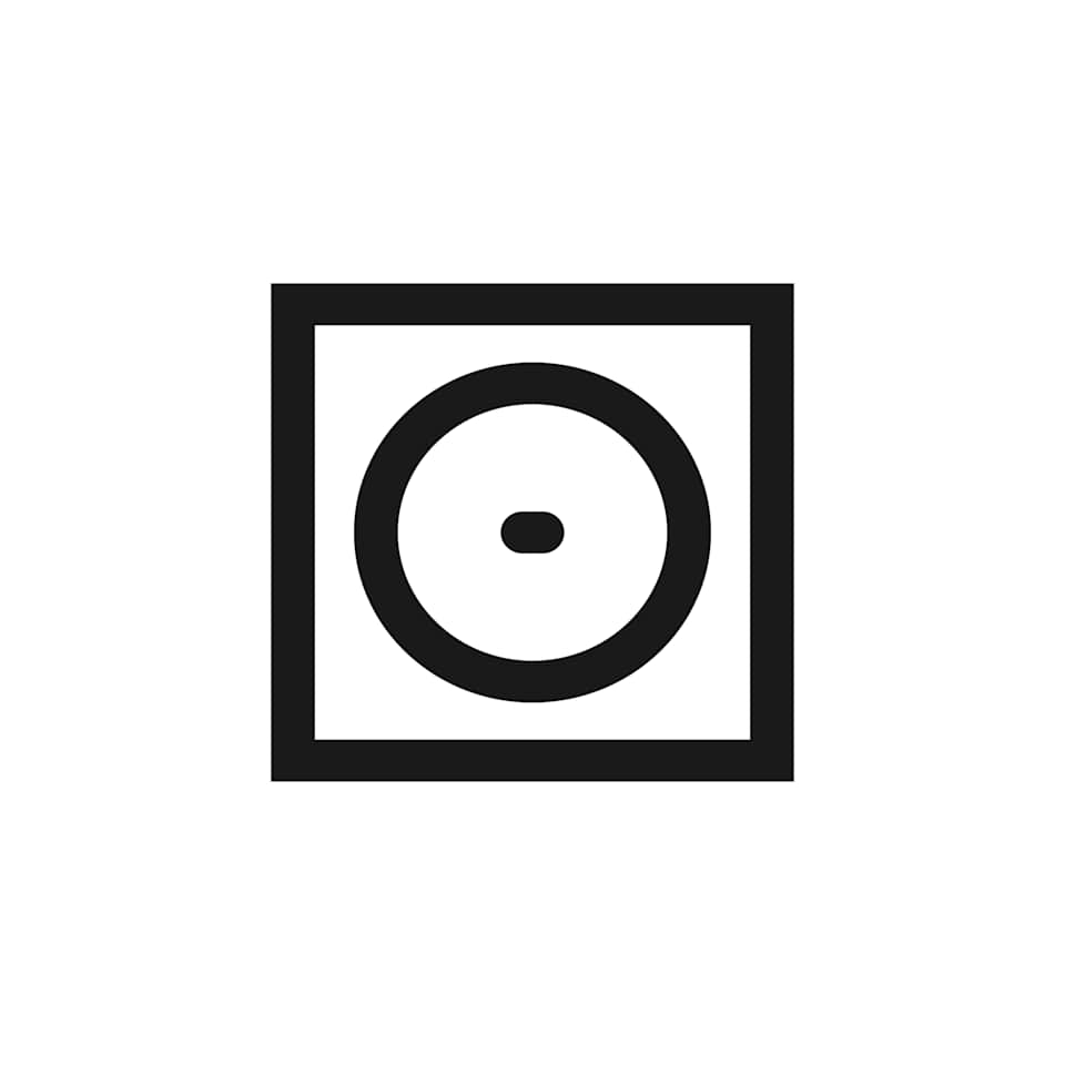 Rechteck mit Kreis und einem Punkt