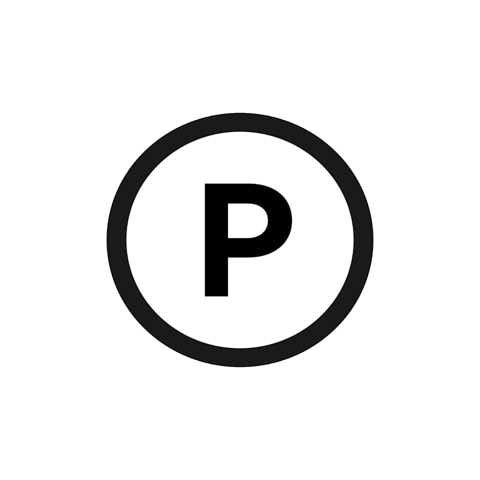 Kreis mit Buchstabe P als Waschzeichen