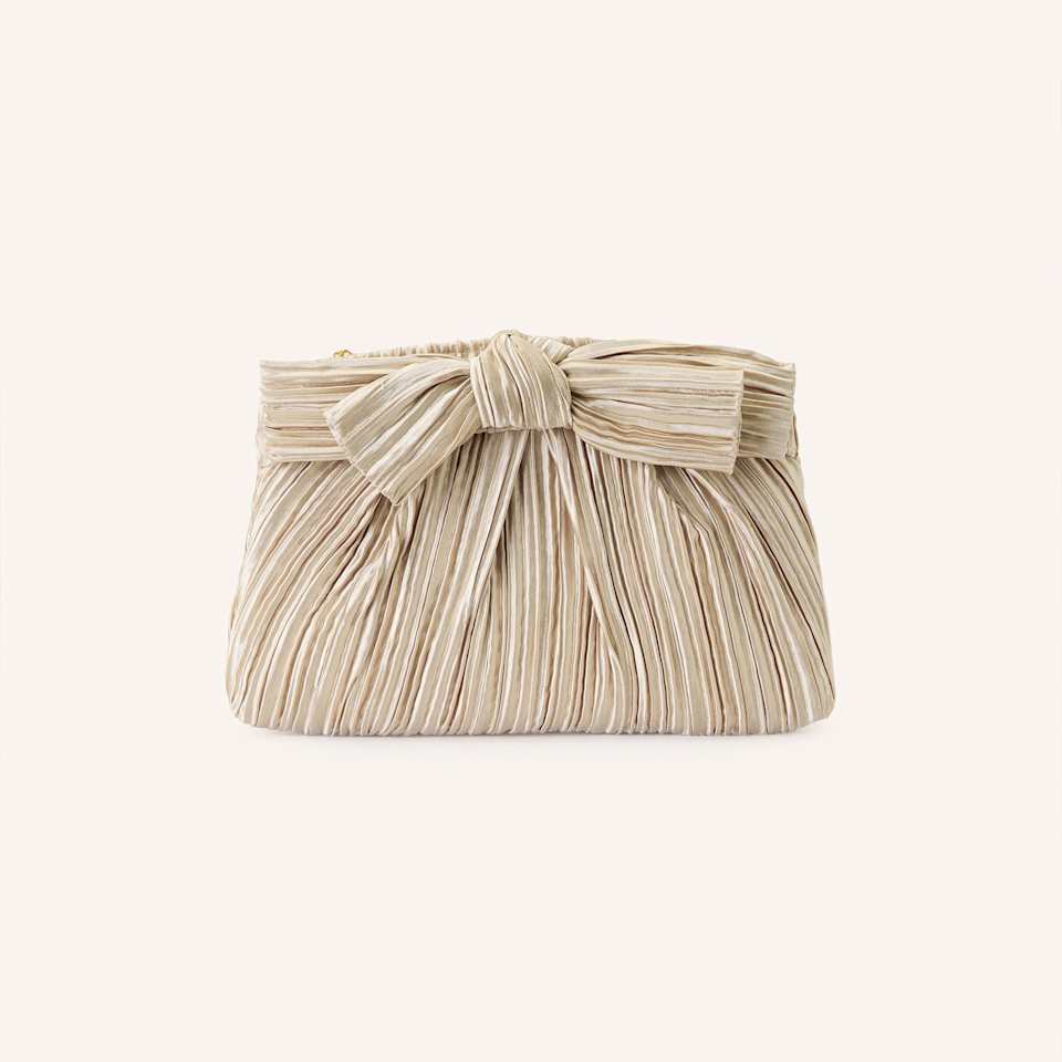 Plissierten Clutch in Metallic-Optik 