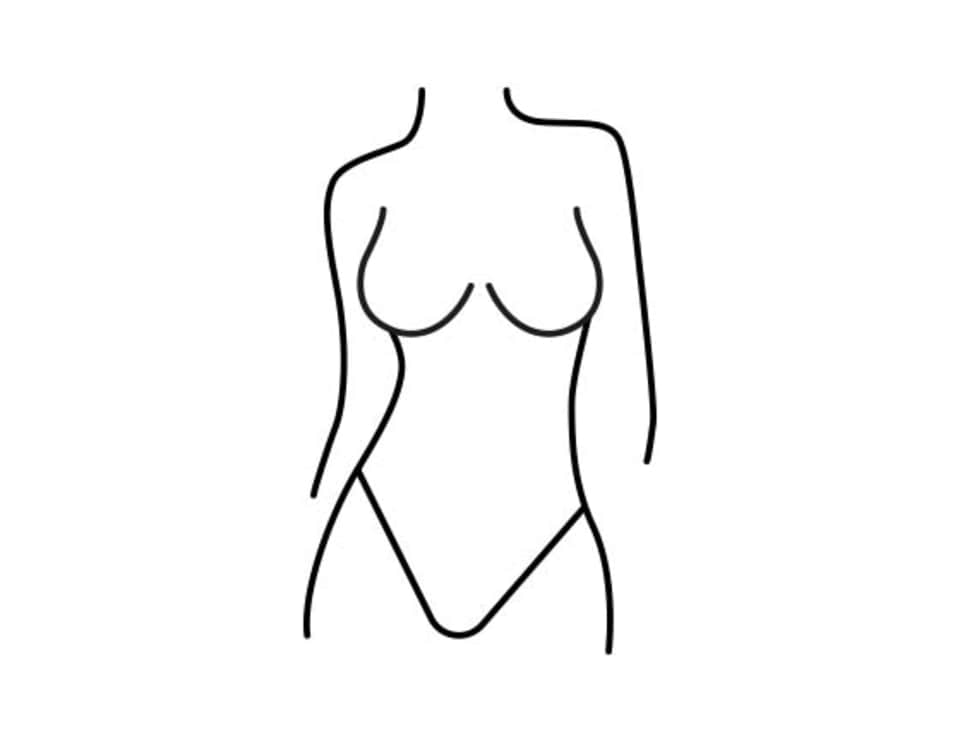 Grafik tropfenförmige Brüste
