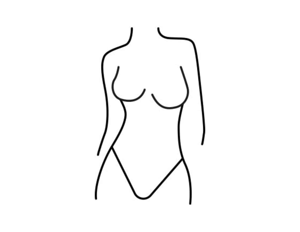 Grafik asymmetrische Brustform