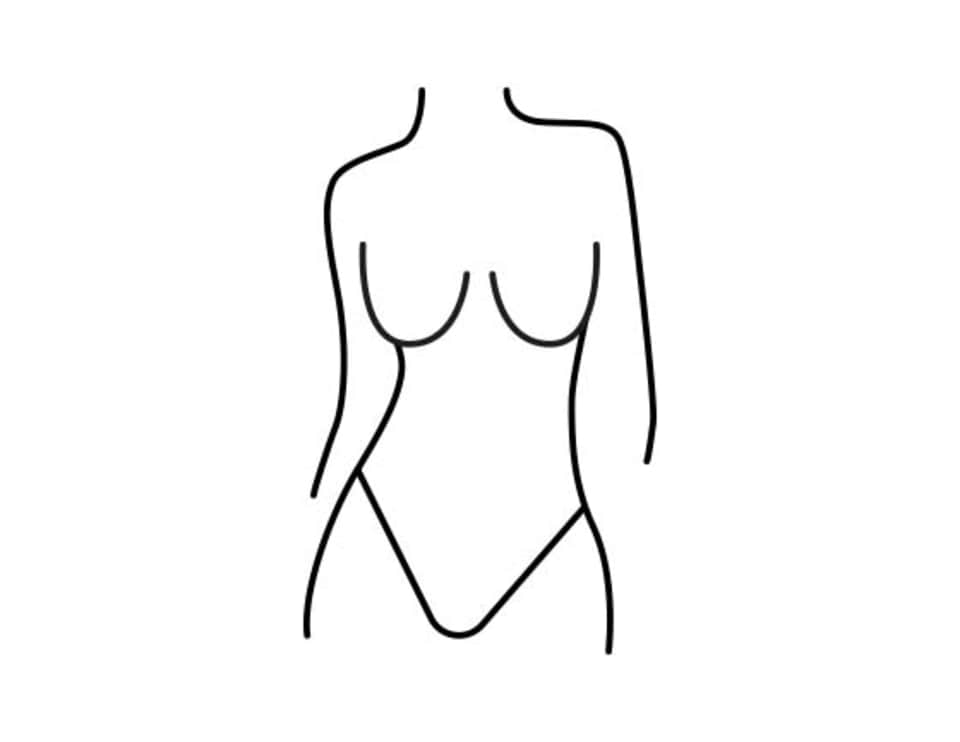 Grafik längliche Brustform