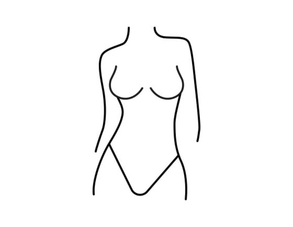 Grafik leicht seitliche Brustform
