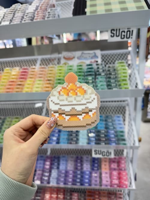 Perler bead cake, towel texture finish
