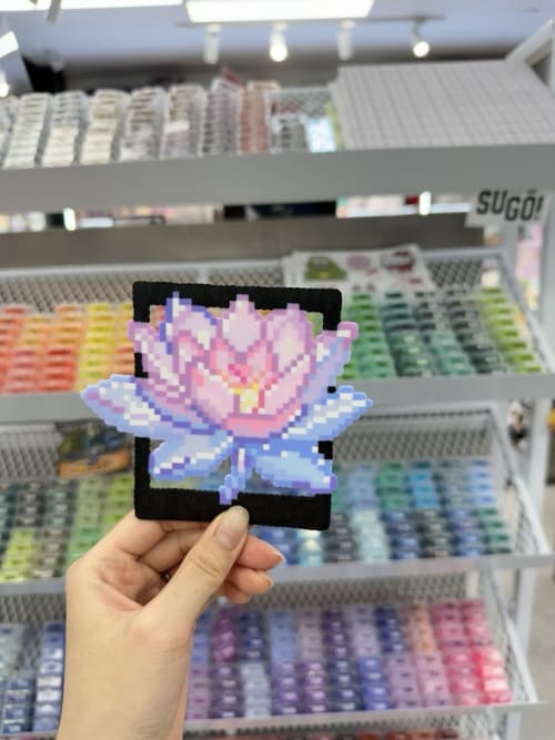 Perler bead lotus, double-sided smooth finish