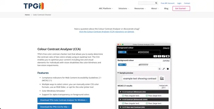 Colour Contrast Analyser (CCA)