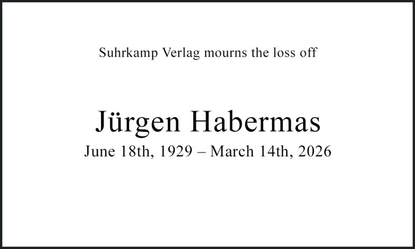Habermas Trauermeldung RL