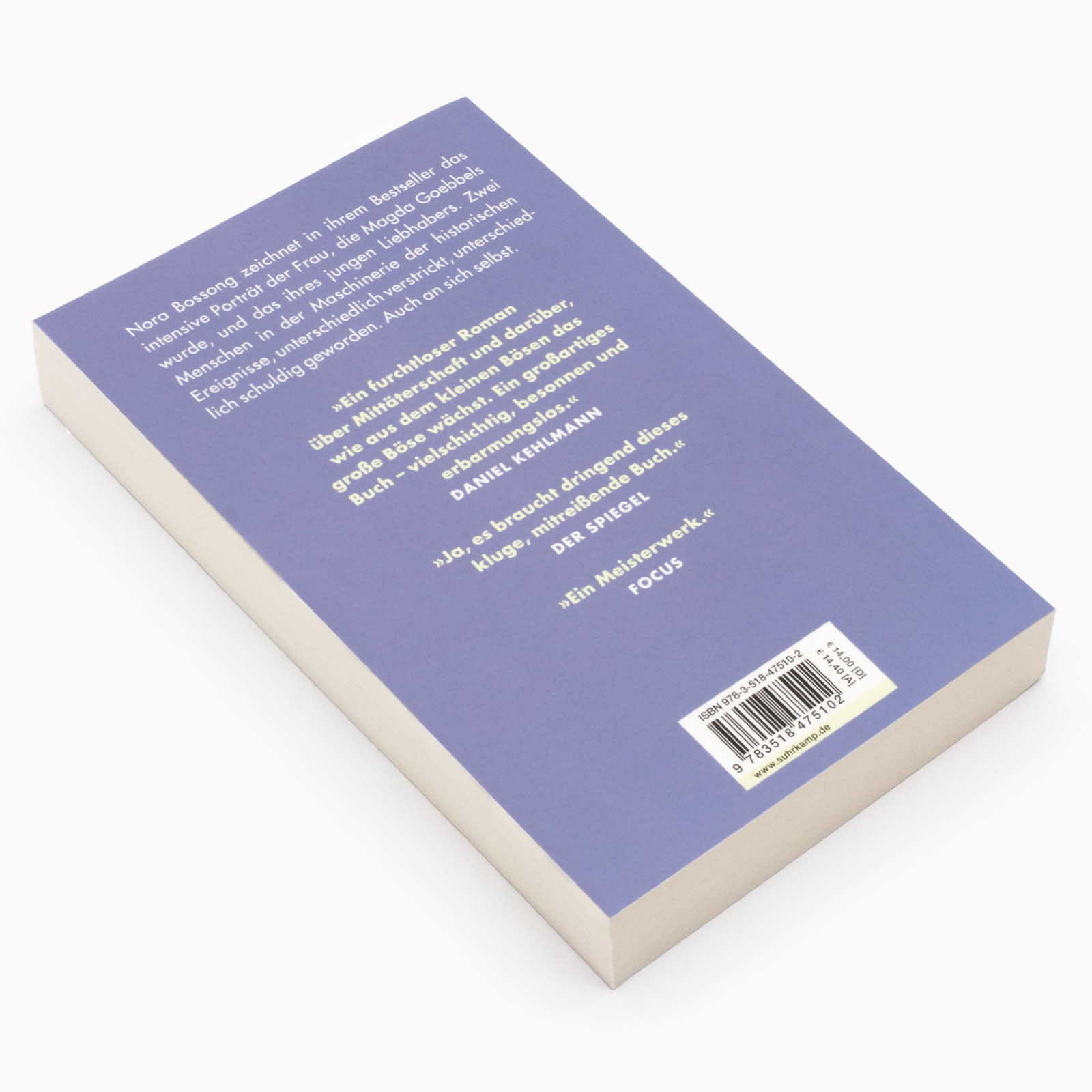 »Reichskanzlerplatz« von Nora Bossong: Blick aufs Buch in der Rückansicht