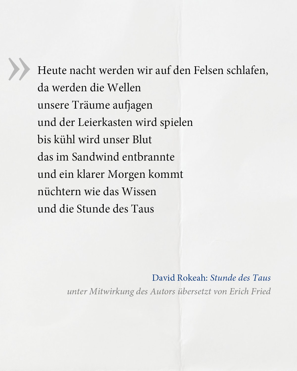 »Stunde des Taus« von David Rokeah