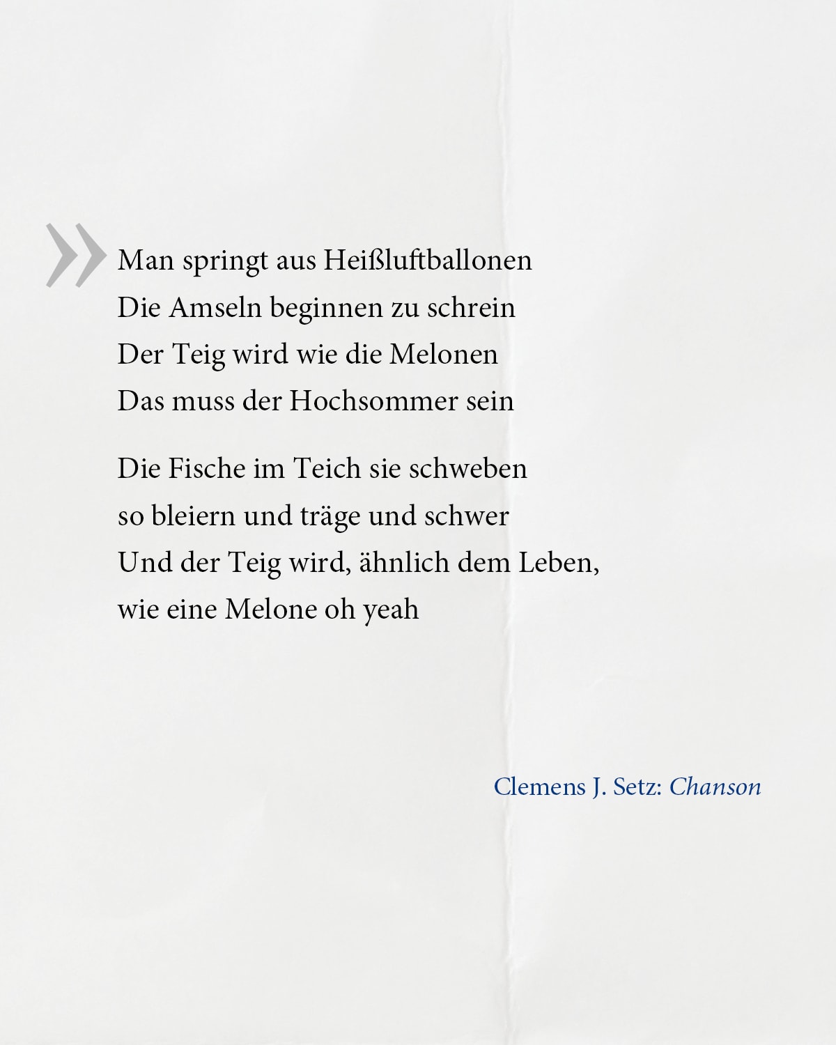 »Chanson« von Clemens Setz
