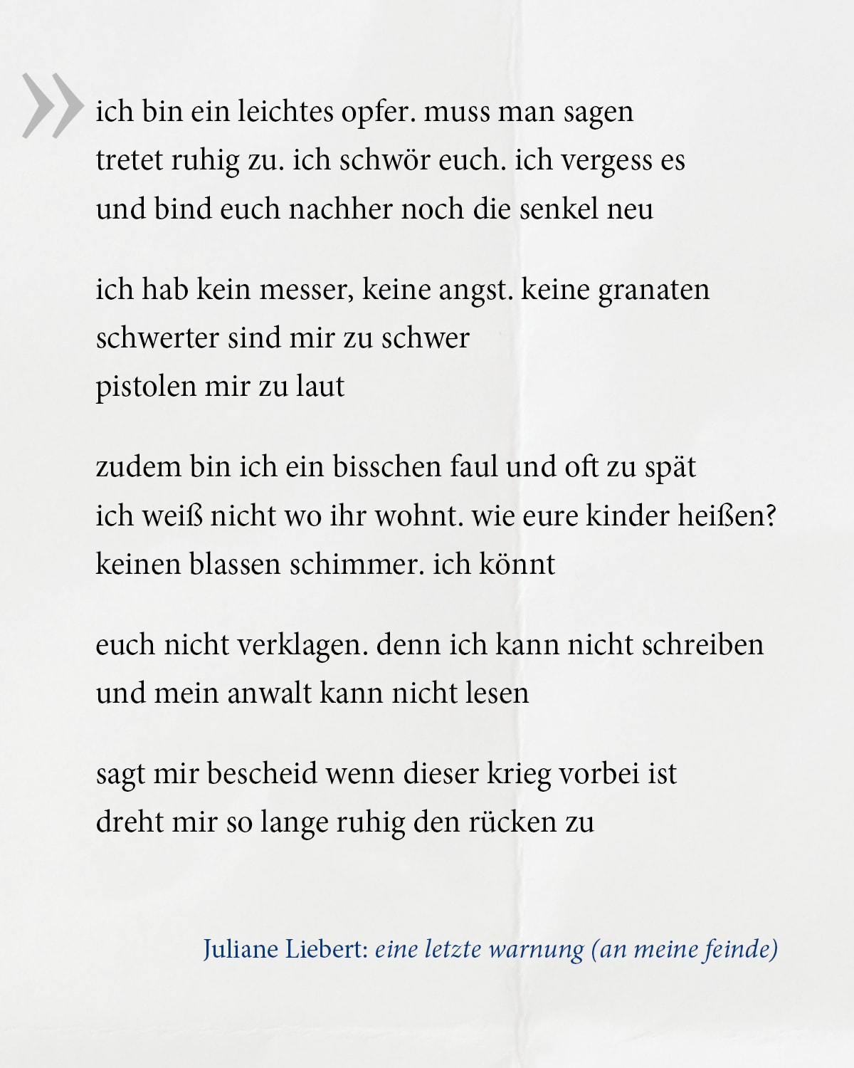 Gedicht von Juliane Liebert
